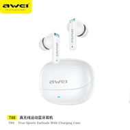 Awei T88 Mini Bluethooth Earphone 10mm Low Frequency Low Latency Gaming Earphone IPX6 WaterProof Wir