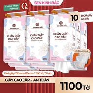 Carton of 10 Packs of 4 Layers 15,000 Sheets of Genuine SEN KINH BAC Multi-Purpose Wipes, High Quali