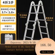 🌈unit numberBertich Multifunctional Folding Ladder Aluminium Alloy Herringbone Ladder Thickened Engineering Telescopic L