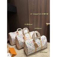 White Tricolor Duffel Bag Gym Bag