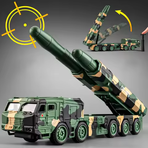 1:50 Dongfeng Missile Carrier Julang Missile Launcher Alloy Metal Diecast Model Car Home Trendy Toys