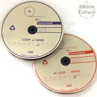 #BJ001110R (25 Meter/set) 1” Pelekat Malaysia Velcro Nylon 40 Hook Loop Tape 25mm