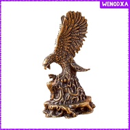 [Wenodxa] Eagle Statue Lucky Eagle Figurine Feng Shui Statue Desk Ornament Brass Animal Statue for S
