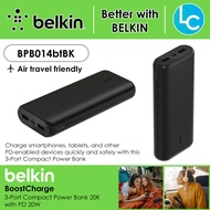 Belkin BPB014btBK 20000mAh BoostCharge 3-Port Compact PowerBank with PD 20W Power Bank