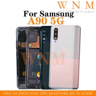 For Samsung Galaxy A90 5G A908 LCD Front Frame Bezel Back Battery Cover + Middle Frame + Camera Fram