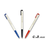 O.B Automatic Ballpoint Pen 0.7mm-Blue/Black/Red