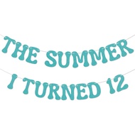 The Summer I Turned 12 Banner - Bruh Teen Boy 12th Birthday Decor, Cheers to 12 Years, Summer Beach 