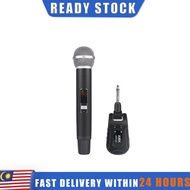 ARU-555A UHF Wireless Microphone System, AMK Cordless Mic Set com 1/4'' Input Jacks for More Wired M