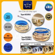 5M COB LED Strip Light DC24V LED Strip Light 3000K 4000K 6500K Power Supply 3A 38W 5A 60W 10A 120W 2