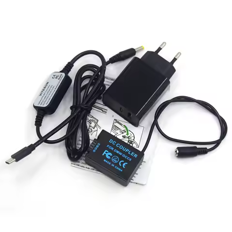 Power Bank USB TypeC Cable AC8+DMW-BMB9 BMB9E Dummy Battery DCC6 DC Coupler+PD Charger for Lumix DMC