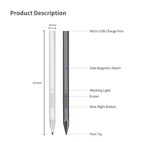 A04R-For Hp Envy Spectre Pavilion X360 Computer Multifunctional Convenient Portable Stylus Pen, Blac