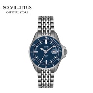 Solvil et Titus Valor 3 Hands Date Mechanical in Blue Dial and Stainless Steel Bracelet Men Watch W06-03250-002