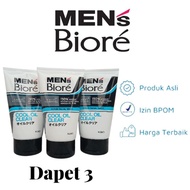 Mens Biore Cool Oil Clear Facial Wash 100g - Men's Brightening Bath Care Soap - Original BPOM Produc