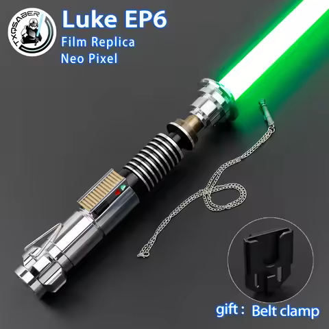 TXQSABER Luke EP6 Skywalker RGB NeoPixel Heavy Dueling laser sword Smooth Swing Metal Handle SD Card