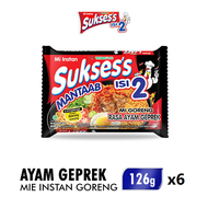[Paket isi 6] SUKSESS Mie Instan Goreng Ayam Geprek 126g