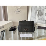 Cross Grain Cowhide 12x8.5cm Zipper Bag Card Holder