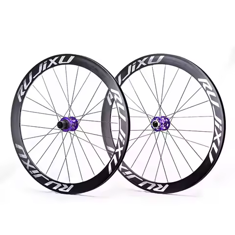 RUJIXU 700C Road Bike Disc Brake Wheelset deep 40/50mm Alu Thru Axle Light weight Road Bicycle Wheel