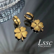 LSSC Flower Titanium Earrings for Women Subang Stainless Steel Asli Ori Anting Bunga Anti Karat