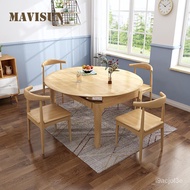 ☂Japanese Solid Wood Dining Table And Chair Combination Modern Simple And Retractable Folding Househ