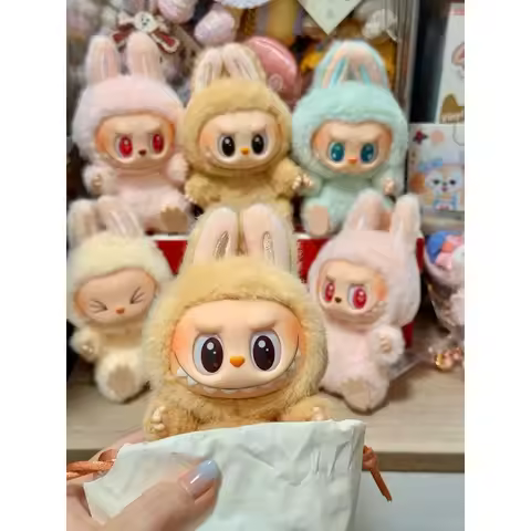 Authentic Pop Mart THE MONSTERS LABUBU Sitting Party Series Vinyl Plush Blind Box Figurine Pendant L