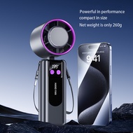 Mini Handheld Fan199 Speed High Speed Turbo Fan Portable LED Display USB Rechargeable Fan