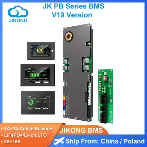 JIKONG Smart V19 Inverter BMS 1A 2A 8S-16S 24V 48V Li-ion/LiFePo4/LTO Battery 100A~200A Home Energy 