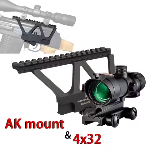 Tactical MI AK Side Rail AK Scope Mount For AK-47 AK47 Mount 4X32 Scope Collimator Hunting Airsoft R