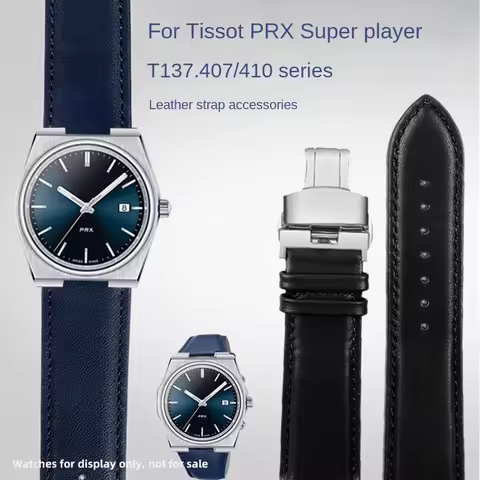 For Tissot PRX leather watch belt T137 407 watch strap T137.410 bracelet modified T137 plain leather