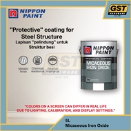 5L Nippon Paint Micaceous Iron Oxide MIO Metal Paint Coating Cat Besi Cat Minyak Besi