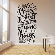 Coffee Wall Stickers Cafe Decoration Coffee Vinyl Wall Decal Kitchen Motivation Quote Home Decoratio
