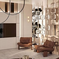 Modern Luxury Ice Cube Glass Room Divider Hammered Texture Block Partition Screen Decorative Hanging
