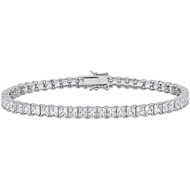 ANGEL SALES 8.00 Ct Princess Cut Diamond with 7 Inch Unisex Tennis Bracelet 14k White Gold Finish 92