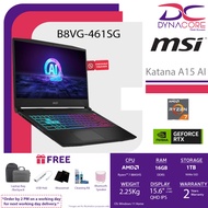 【READY STOCK】 MSI Katana A15 AI B8VG-461SG Gaming Laptop R7 8845HS/RTX4070/15.6"/16GB/1TB SSD/WIN 11