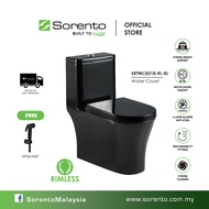 SORENTO SRTWC8318-RL-BL One Piece Wc water closet jamban tandas toilet bowl rimless wc Shining  blac