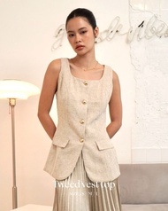 Taupe.brand - Tweed Vest Top เสื้อกั๊กผ้าทวีดทรง Vest ที่ออกแบบให้ช่วงคอดูยาวและลำตัวเพรียวขึ้น ใส่ไ
