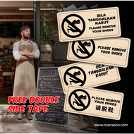 Take Off Your Shoes Sign Wood Engrave Remove Shoe Sila Tanggalkan Kasut Papan Tanda Ukiran Kayu 请脱鞋