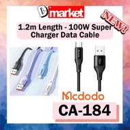Mcdodo 5A 100W Super Fast Charging cable Scp Vooc Micro USB / Type C / IP 1.2 Meter CA-184 CA-1843 CA-1842 CA-1841