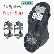 UPSTO 1Pair Ice Gripper Spike, Shoe Covers Universal 24 Teeth Ice Claw,  Spike Anti-Slip Spike Grips