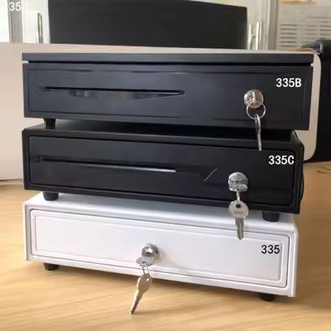 Removable Cash Drawer Box With RJ11 Key Three-gear Lock 5 Grid Coin+ 4 Bill Tray With Clip Supermark