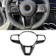 ABS Carbon Fiber Car Interior Steering Wheel Switch Cover Frame Trims For BMW X1 iX1 U11 2023 2024 2