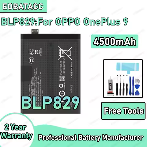 4500mAh 100% New BLP829 Battery For OPPO OnePlus 9 Replacement Bateria+Free Tools