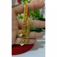 JALIN 6.7gram 24k gold plated chain bracelet, durable for everyday use