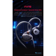 FiiO FH15 Hybrid Driver In-Ear Monitors: 1DD + 3 BA Hybrid Earphones IEM (FH5 UPGRADE)