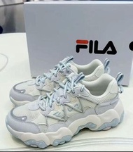 👟 全新 FILA斐樂 FLUID 6 貓爪鞋 低幫跑步鞋 雪白/太空銀 女款