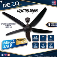 REZO VENTUS MY56 / MAVA VODA 56" CEILING FAN | 56" INCHES | 5 BLADES | 5 SPEEDS | KIPAS SILING | KIP
