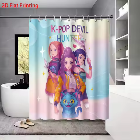 1pc Kpop Girl Group Star Print Waterproof Shower Curtain Partition Privacy Hanging Curtain12 Hook Mu