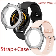For Garmin Venu 3 Venu3s Strap Silicone Sports Soft Wristband Smart Watch Case Screen Protector Cover Bumper Shell Cases