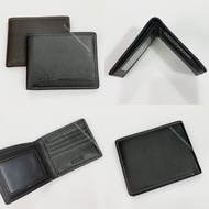 💵 Pierre Cardin France Simple Leather Wallet with Photo ID Card Window in Black / Brown Simple Doubl