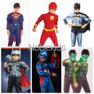 Super Hero 3D Muscle Costume for kids w/mask (hulk ,Thor,captain,Superman,Batman,Flash,