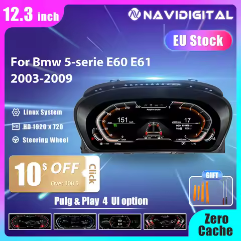 12.3 ''Digitale Dashboard For BMW 5 Series E60 E61 E63 E64 Ccc Cic Auto Lcd Paneel Snelheidsmeter Vi